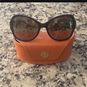 Tory Burch Brown Sunglasses with Orange Case